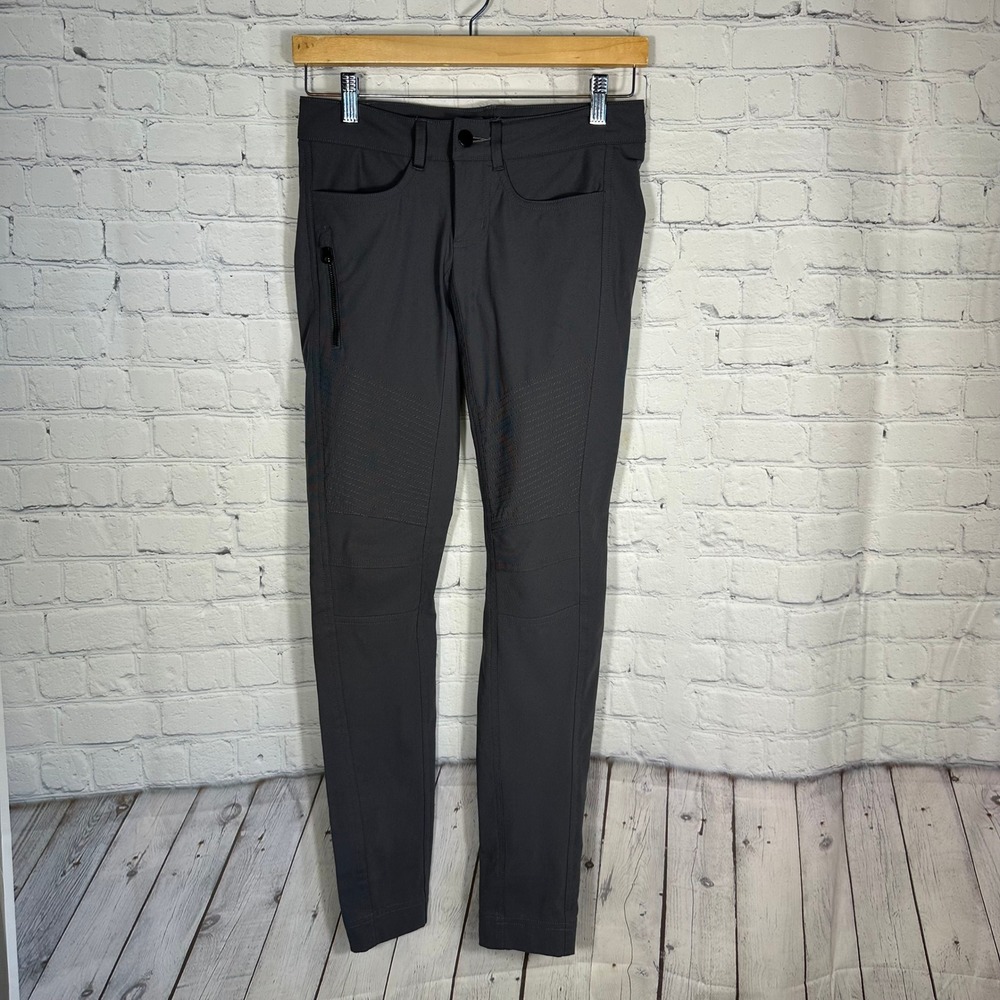 Lululemon Street To Studio Moto Pants Gray Slim Fit Athletic Trousers Womens 4